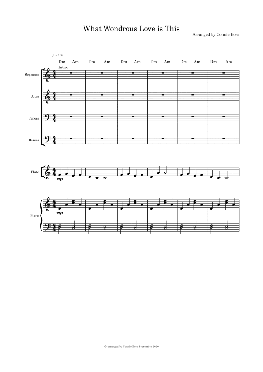 What Wondrous Love is This (Mary's Love - Christmas) - SATB Optional Instruments (flute, violin or c (arr. Connie Boss)