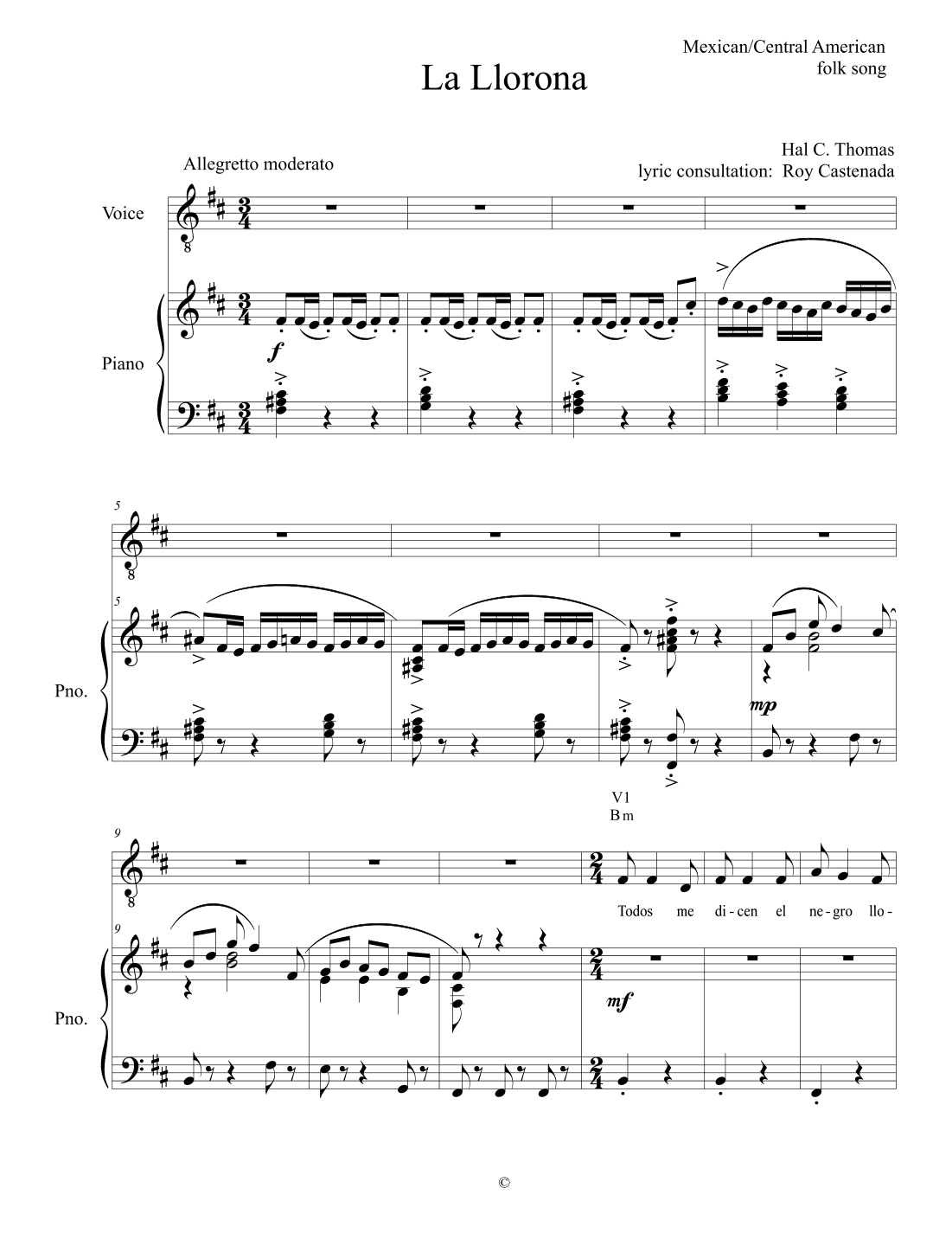 la Llorona (arr. HAL C THOMAS)