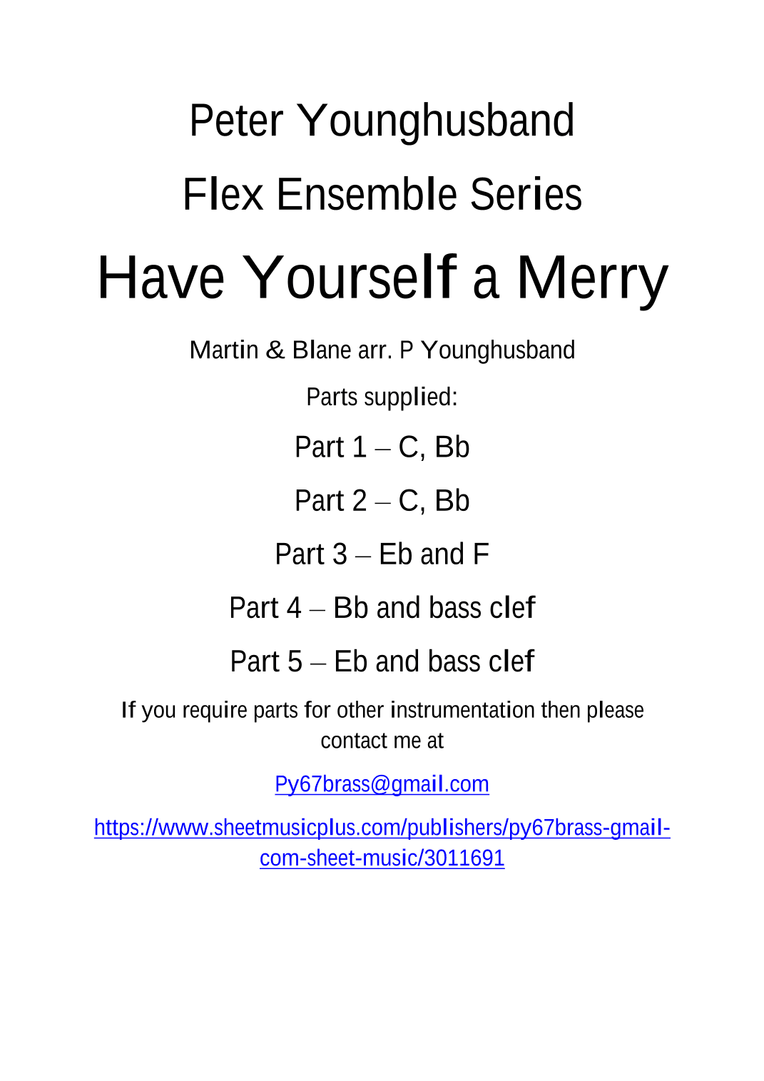 Have Yourself A Merry Little Christmas (arr. Peter Younghusband)
