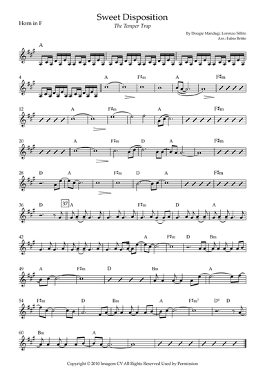 Sweet Disposition (arr. Fabio Britto)