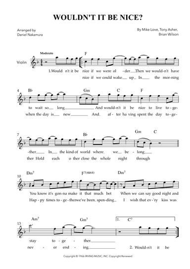 Wouldn't It Be Nice (arr. Daniel Nakamura)
