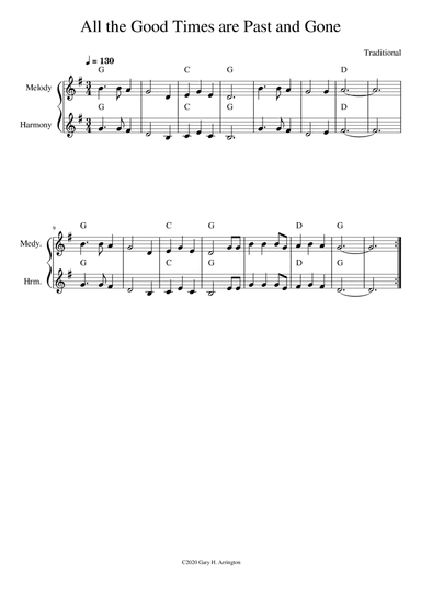 All the Good Times (Are Past and Gone) (arr. Gary Arrington)