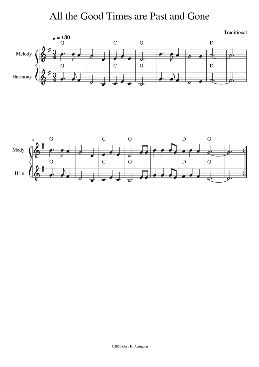 All the Good Times (Are Past and Gone) (arr. Gary Arrington)