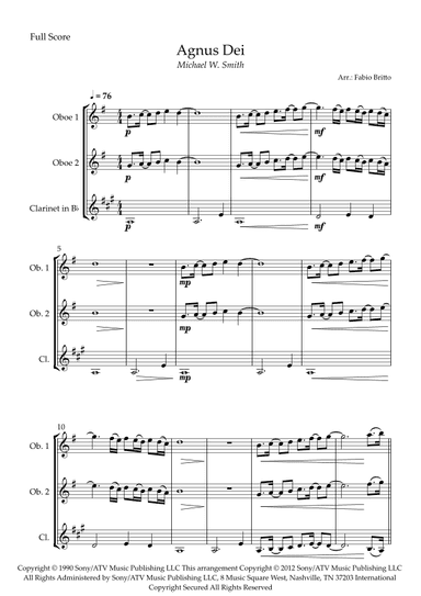 Agnus Dei (arr. Fabio Britto)