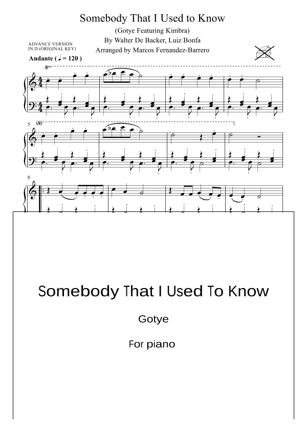 Somebody That I Used To Know (arr. Marcos Fernandez-Barrero)