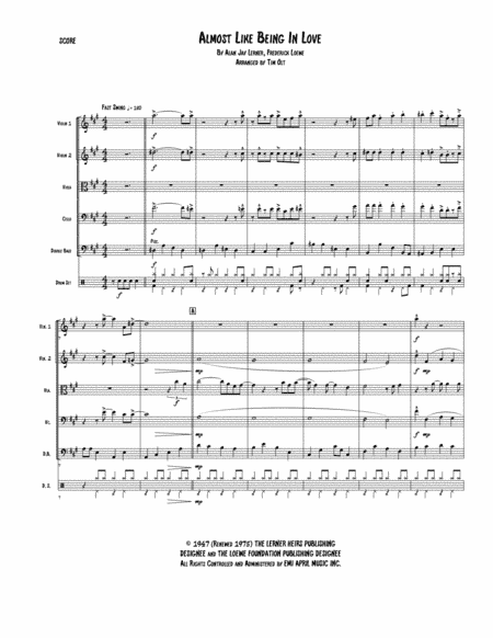 Almost Like Being In Love (arr. Tim Olt)