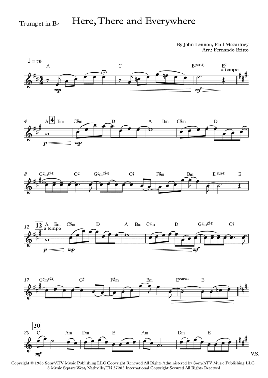 Here, There And Everywhere (arr. Fernando Britto)