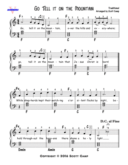 Go Tell It On The Mountain (Second Year Piano Students) (arr. Scott Camp)
