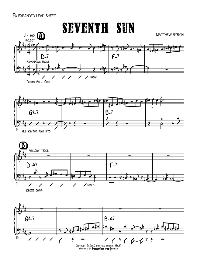 Seventh Sun (Bb Expanded Lead Sheet)