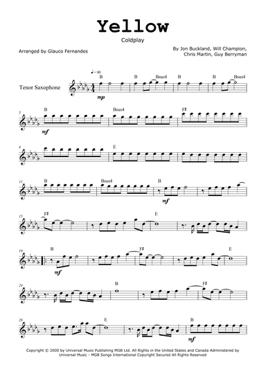 Yellow (arr. Glauco Fernandes)