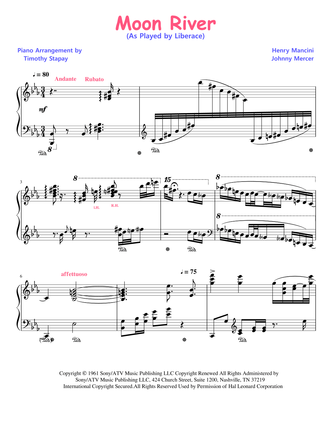 Moon River (arr. Timothy Stapay)