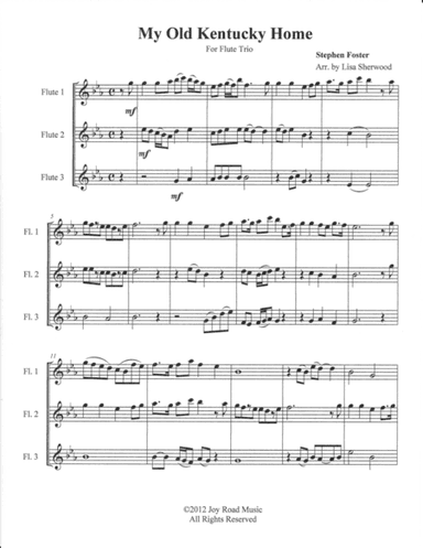 My Old Kentucky Home Flute Trio (arr. Lisa Sherwood)