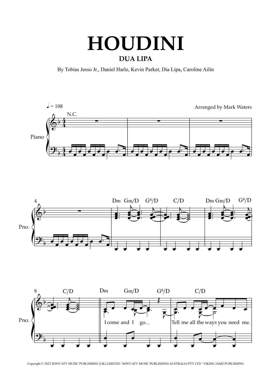 Houdini (arr. Mark Waters)