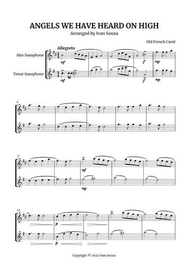 ANGELS WE HAVE HEARD ON HIGH (arr. Ivan Souza)
