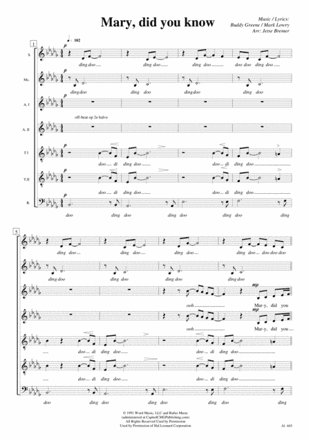 Mary, Did You Know? (arr. Jetse Bremer)