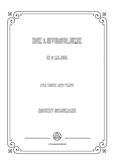 Schumann-Die Lotosblume in G Major,for Voice and Piano (arr. MSM)