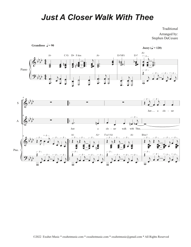 Just A Closer Walk With Thee (Duet for Soprano and Alto solo) (arr. Stephen DeCesare)
