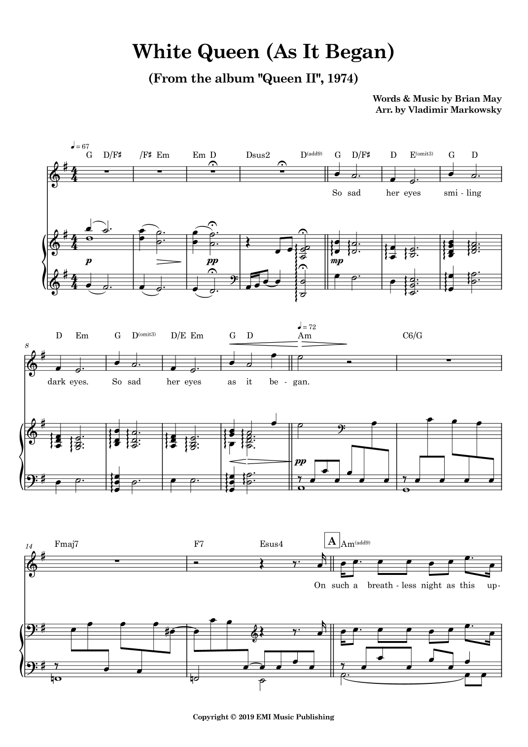 White Queen (as It Began) (arr. Vladimir Markowsky)