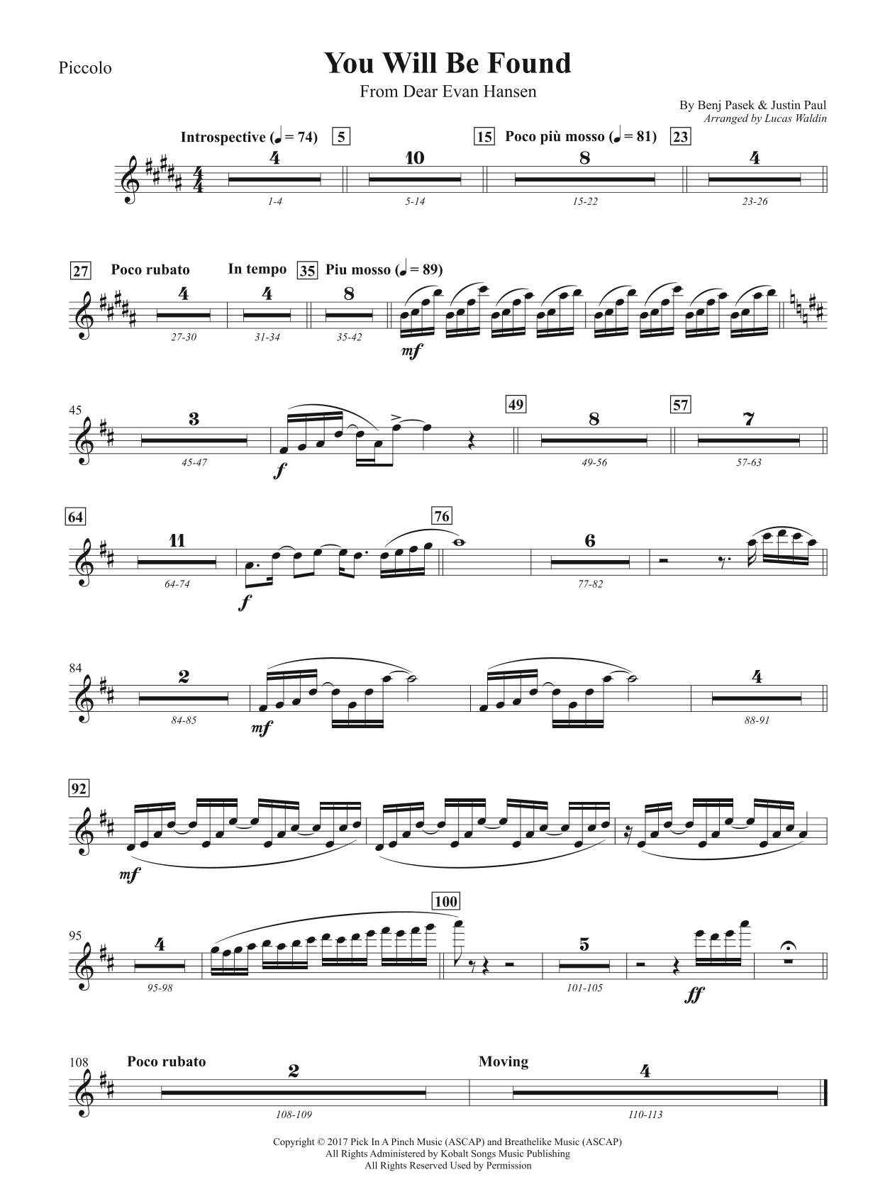 You Will Be Found (arr. Lucas Waldin)