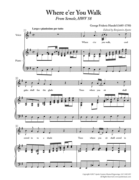 Where e'er You Walk from Semele (arr. Benjamin Ayotte)