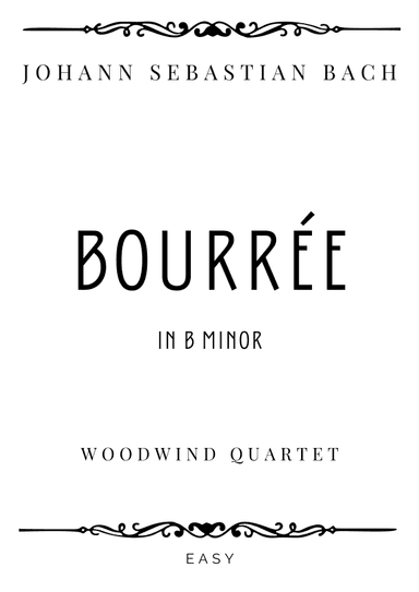 J.S. Bach - Bourrée from Violin Partita No.1 in B minor - Easy (arr. Piacere Music Sheets)