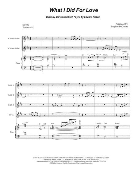 What I Did For Love (arr. Stephen DeCesare)