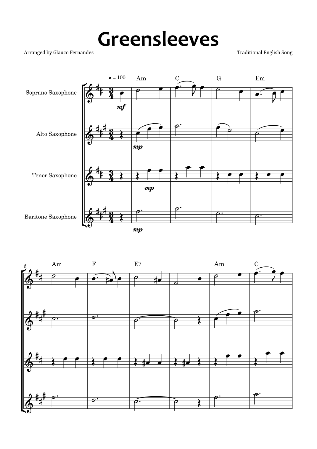 Greensleeves (arr. Glauco Fernandes)