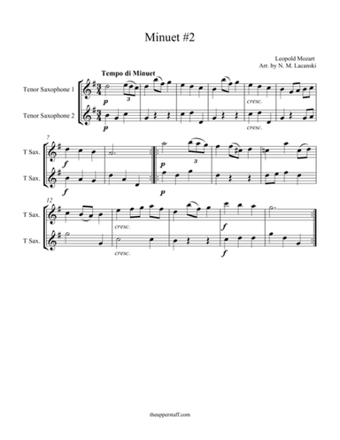 Minuet #2 (arr. Nick Lacanski)