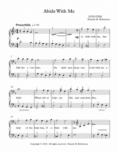 Abide with Me - Easy Piano Solo (arr. Pamela M. Robertson)