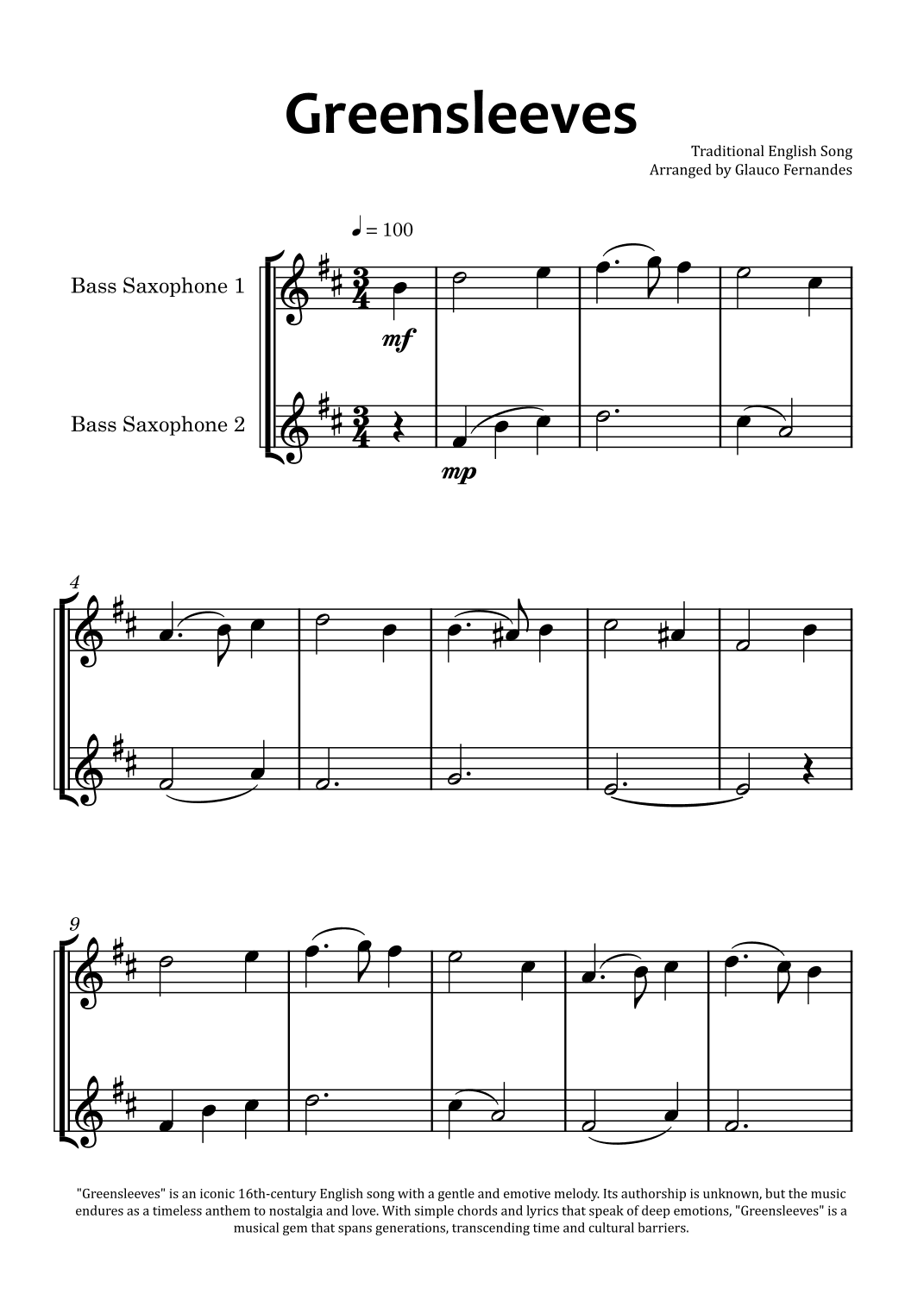 Greensleeves (arr. Glauco Fernandes)