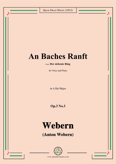 Webern-An Baches Ranft,Op.3 No.3,in A flat Major (arr. OSM Press)