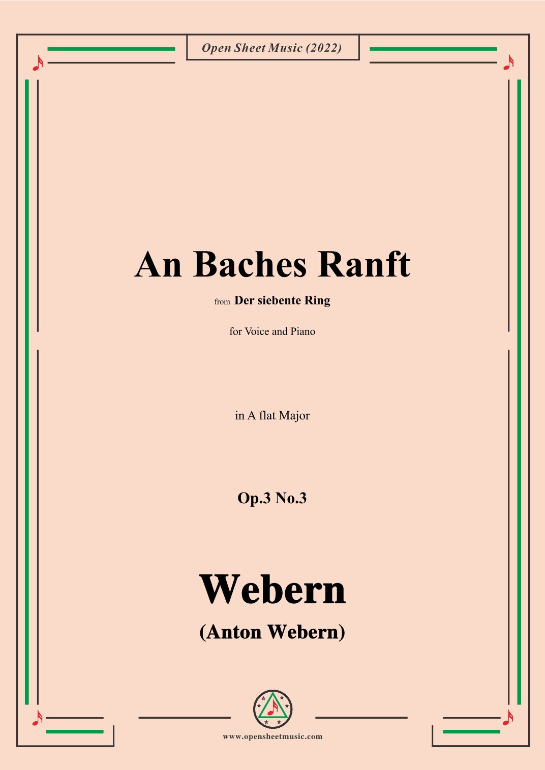 Webern-An Baches Ranft,Op.3 No.3,in A flat Major (arr. OSM Press)