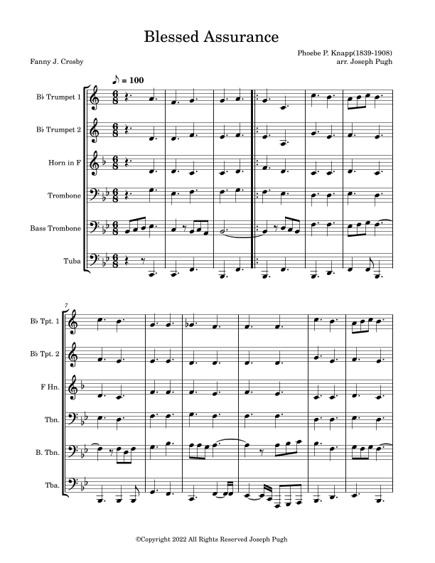 Blessed Assurance (arr. Joseph Pugh)
