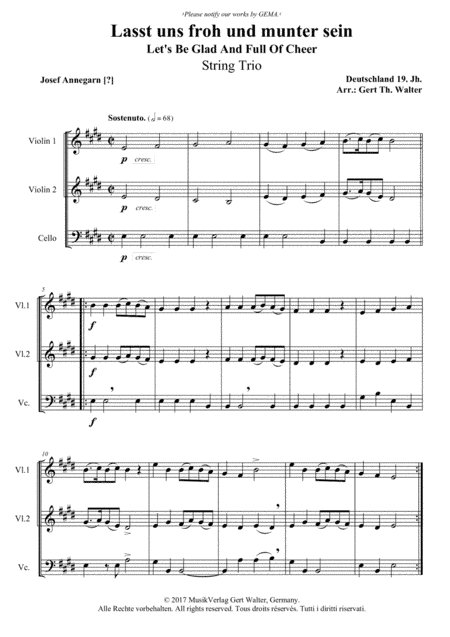 Let's Be Glad And Full Of Cheer (arr. Gert Th. Walter)