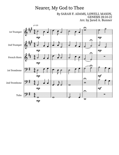 Nearer, My God to Thee (arr. Jared A. Bunner)