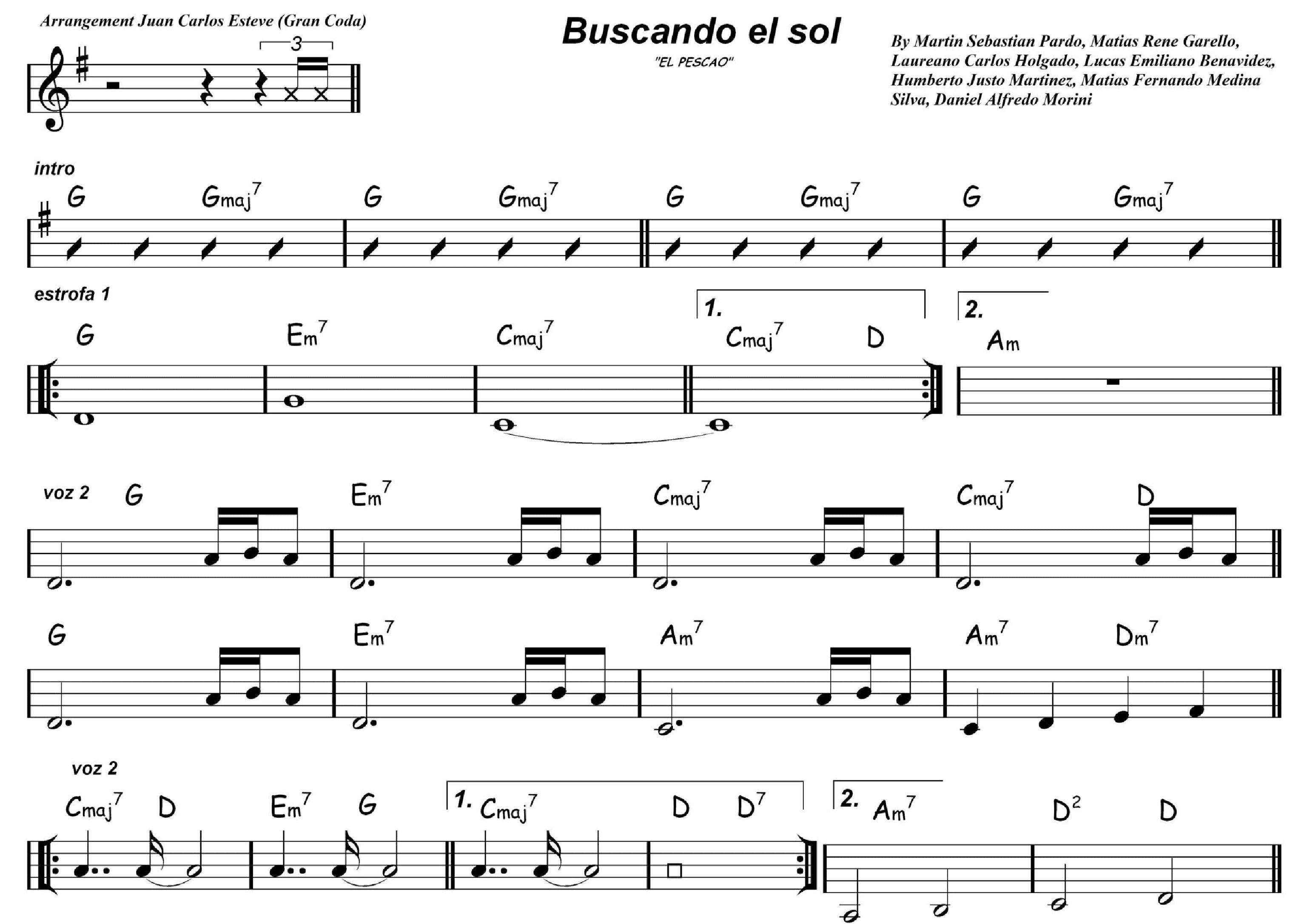 Buscando El Sol (arr. juan carlos esteve / Gran Coda)