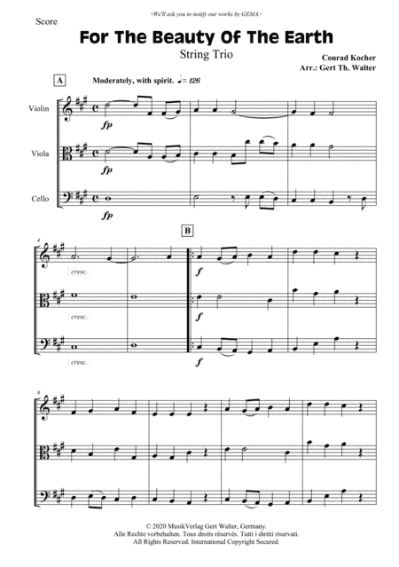 For The Beauty Of The Earth (arr. Gert Th. Walter)
