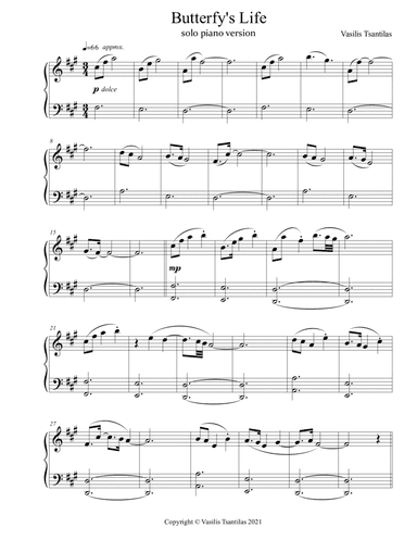 Butterfly's Life (Solo Piano)