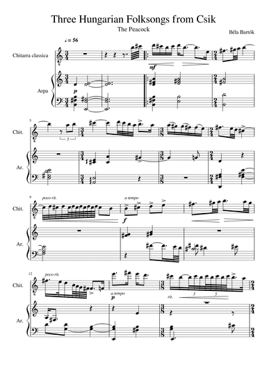 Three Hungarian Folksongs from Csik- "The Peacock" (arr. Mary Kay)