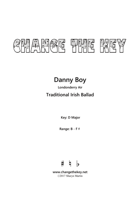 Danny Boy - D Major (arr. Sharyn Martin)