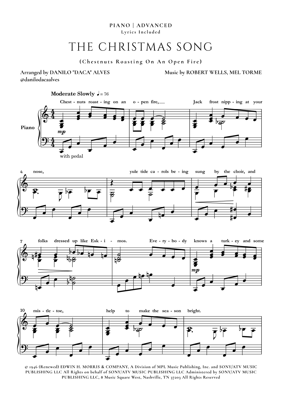 The Christmas Song (chestnuts Roasting On An Open Fire) (arr. Danilo "Daca" Alves)