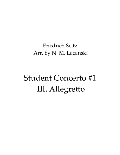 Student Concerto #1 III. Allegretto (arr. Nick Lacanski)