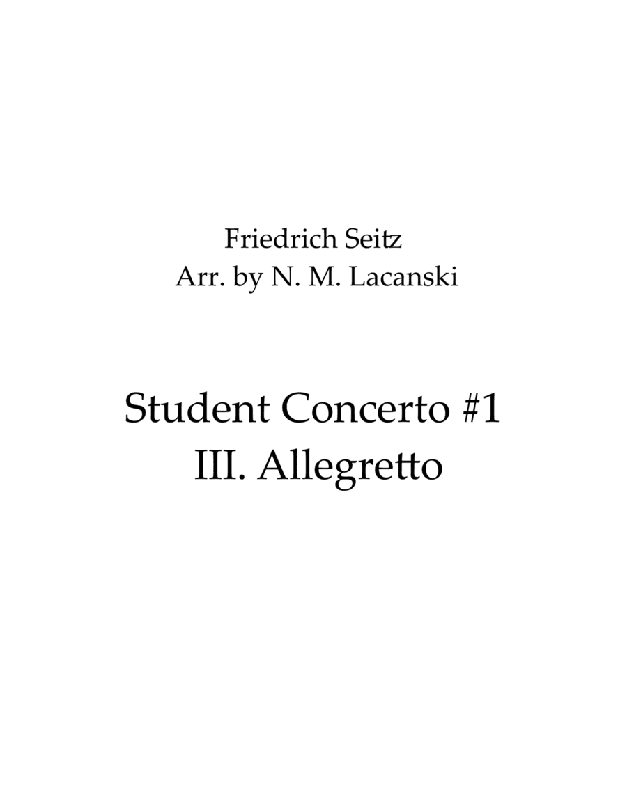 Student Concerto #1 III. Allegretto (arr. Nick Lacanski)