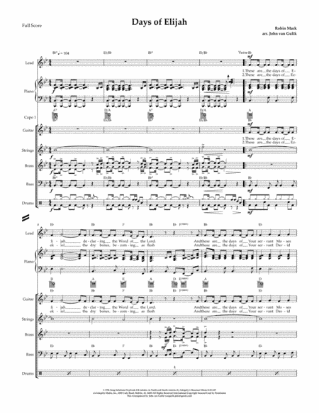 Days Of Elijah (arr. John van Gulik)