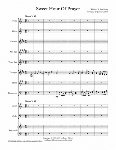 Sweet Hour Of Prayer (arr. James Gilbert)