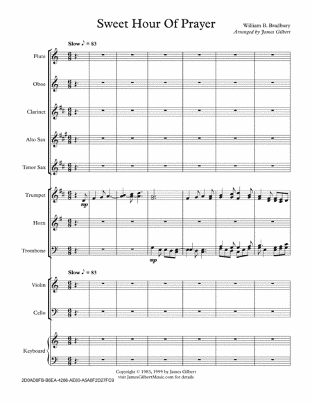 Sweet Hour Of Prayer (arr. James Gilbert)