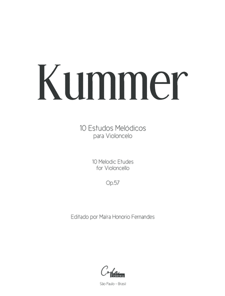 Kummer - 10 Melodic Etudes (arr. MHF)