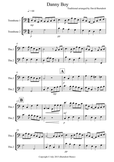 Danny Boy for Trombone Duet (arr. David Burndrett)