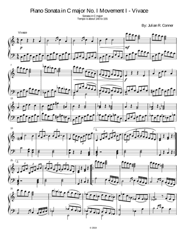 Piano Sonata No.1 in C Major, Op. 1