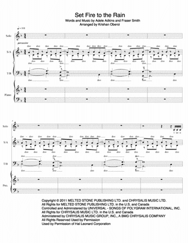 Set Fire To The Rain (arr. Krishan Oberoi)